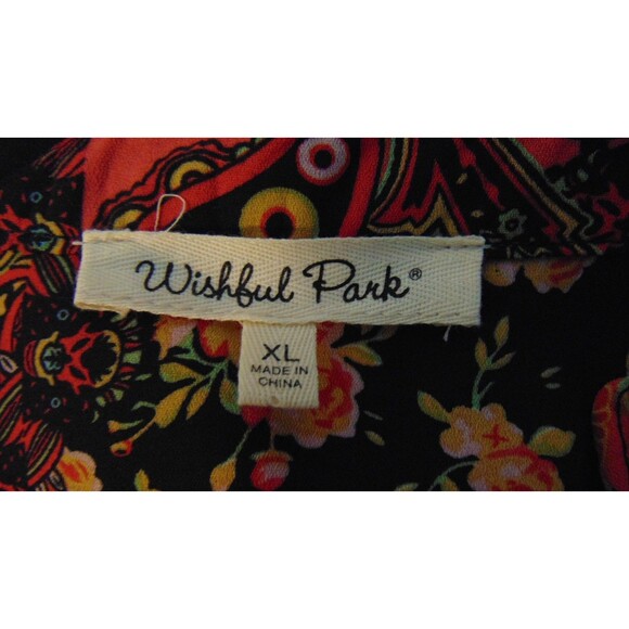 Vintage Y2K Wishful Park Tunic Top XL Popover Hippie Boho Floral Roll Tab - Picture 6 of 8